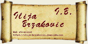 Ilija Brzaković vizit kartica